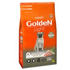 Ração Golden Fórmula Mini Bits Light para Cães Adultos de Pequeno Porte Sabor Frango e Arroz - 3KG