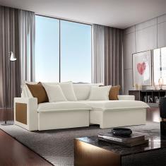 Sofá Dallas Linho Dois Módulos De 100cm B15 Meu Sofá Online A302 Linho Branco