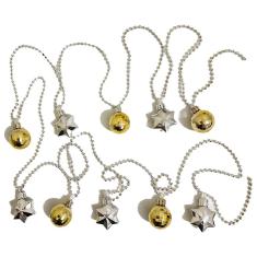 Enfeite De Natal Cordão Com 5 Bolas E 5 Estrelas - 230cm