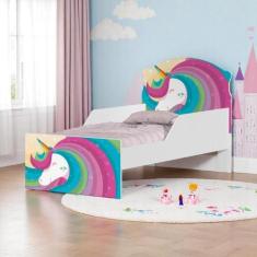 Mini Cama Unicórnio Arco Íris Com Colchão - Kids Mobili
