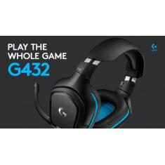 Fone Logitech G432 Preto/Azul 981-000769