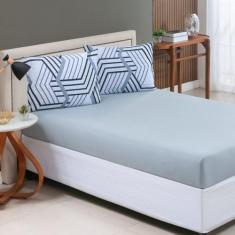 Jogo de Lençol Casal Estampado 100% Algodão com Elástico Malha Macia 0