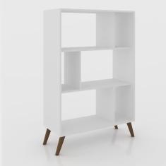 Estante para Livros com Nichos Retrô rt 3015 Movelbento Branco