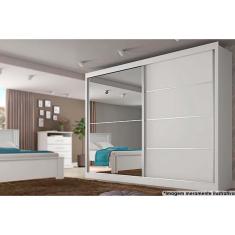 Guarda Roupa 2 Portas de Correr e 4 Gavetas c/ 1 Espelho Verona Plus Branco - Europa