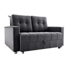 Sofá Cama Reclinável 2 Lugares 140cm Drika Cinza Matrix