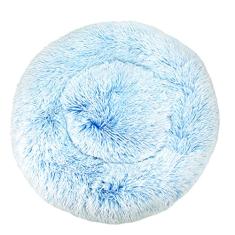 Cama calmante para cães e gatos, cama para cães antiansiedade, cama redonda para cães e gatos, cama macia e aconchegante com aquecimento para cães, cama macia macia e macia para cães e gatos, azul 90 x 90 cm