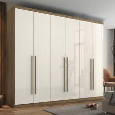 Guarda Roupa 6 Portas Valência Espresso Móveis Rústico/Off White