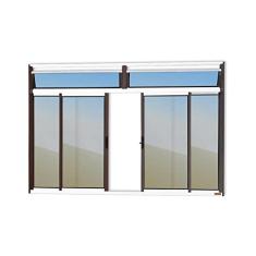 Janela Plus 4 Folhas com Bandeira Vidro Reflex 100cm x 150cm Brimak Mix Corten