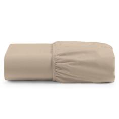Lençol Unique Avulso de Baixo Casal Padrão com Elástico Micro Percal 400 Fios - Avelã