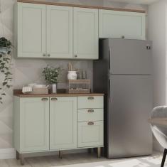 Cozinha Compacta com Tampo 6 Portas 3 Gavetas Iluminata Genialflex