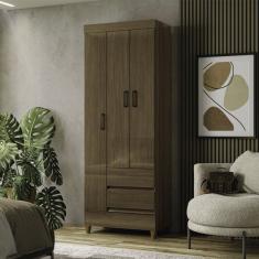 Guarda Roupa 3 Portas 2 Gavetas Com Pés Fit Jequitiba