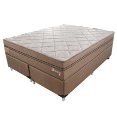 Cama Box com Colchão King Toronto Mola Ensacada (70x193x203) Dourado e