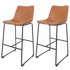 Kit 2 Banquetas Altas Munich Caramelo Caramelo