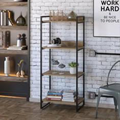 Estante de Livros Industrial Aço 60cmx145cm 4 Prateleiras Kuadra - Com