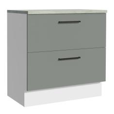 Balcão 80 cm 2 Gavetas Branco/Cinza Agata Madesa