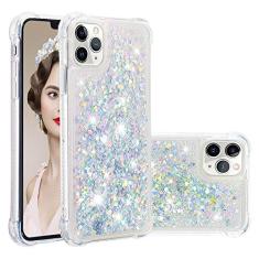 LEMAXELERS Capa compatível com iPhone 11 Pro de 5,8 polegadas, com glitter, líquido, transparente, flutuante, areia movediça, à prova de choque, capa protetora de silicone macio de TPU para iPhone 11