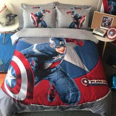 Jogo De Cama Infantil Capitão América 4 Peças Com Edredom - Casa Da Fa