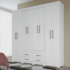 Guarda Roupa Casal 8 Portas 4 Gavetas Nápoles com Pés