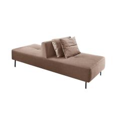 Sofá 2 Lugares e 1 Encosto Modular Da Vinci Poliéster Bege