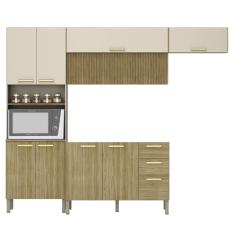 Armário de Cozinha 5 Peças Urban04 Balcão sem Tampo 120cm Z06 Freijó/Vanilla - Mpozenato