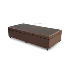 Base Box Baú Solteiro Sintético Marrom - 88x188x35 - DMHOPE7