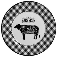 Conjunto com 6 Pratos Raso Churrasco Barbecue Ø29cm - Alleanza Cerâmic