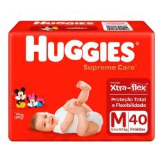 Fralda Huggies Supreme Care - Tam. M 5,5 a 9,5kg 40 Unidades, M, 40