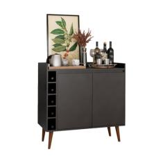 Buffet com Adega Estilo 2 Portas Preto - MoveisAqui