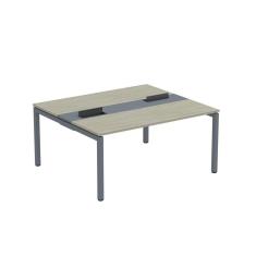 Mesa Plataforma Dupla com Pé de Aço para Coworking 160X140/2P PDC16/14/2P Nogueira Casablanca/Grafito