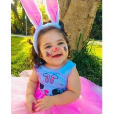 Fantasia Coelhinha infantil bory saia de tule e tiara - XUXU DE MEIA, 