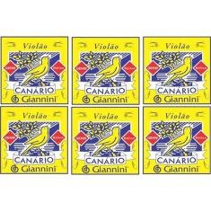 6 Encordoamento Violão Nylon Canário Giannini Genw - Média