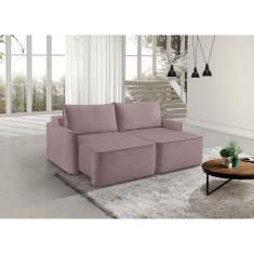 Sofá Retrátil 260cm 4 Lugares Moon 2326 Rosa