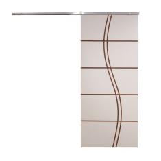 Porta De Correr Branco Prime Frisada Kit Alumínio Fs Duplo - 210x70