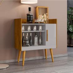 Aparador Balcão Café Ii Com 1 Porta Pés Palito Naturale/off White