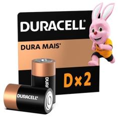 Duracell Pilhas Alcalinas D Grande Pack 2 Unidades – Ideal para Lanternas Industriais e Equipamentos Médicos