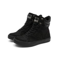 Tenis Sneaker Botinha Cano Alto Couro Unissex Fitness Preto - Bawmi, 3