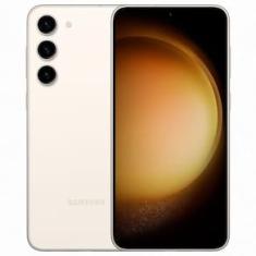 Smartphone Samsung Galaxy S23 5G Creme 128GB, Tela 6.1``, 8GB RAM, Inteligência Artificial, IP68, Snapdragon 8 Gen 2, Câmera Tripla + Selfie 12MP