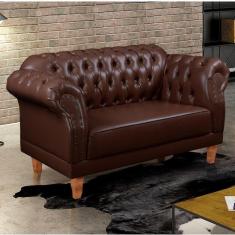 Sofá 2 Lugares Chesterfield Clássico Duque Marrom