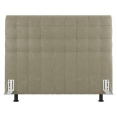 Cabeceira Cama Box Casal Dahlia 140Cm Com Frame Sintético Bege - Abmaza