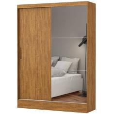Guarda Roupa Santiago Carioca Solteiro com Espelho 2 Portas 2 Gavetas Cor Cinamomo