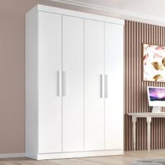 Guarda Roupa Solteiro Lisboa 4 Portas 2 Gav Branco
