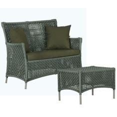 1 Sofá Área e Mesa Igapó Alumínio Pintura Fendi Corda Náutica Estofado