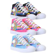 Kit Combo 3 Pares Tênis Feminino Infantil Unicórnio Botinha 040 - LUKY