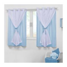 Cortina para Quarto de Bebê 2,20x1,30 com Laços E Voal Teen - EMPÓRIO 