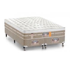 Cama Box + Colchão Castor King Size Molas Pocket Silver Star Air One Face 193x203x72cm