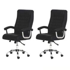 Kit 2 Cadeiras De Escritório Presidente Big Preta
