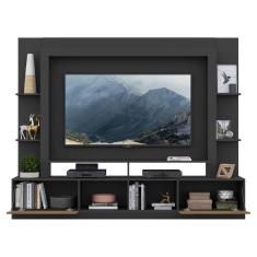 Rack Estante Painel Suporte Tv 65´´ Preto/Madeirado