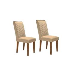 Cadeira Sala De Jantar Londrina Kit 2 Un Imbuia/linho Turim - Rufato