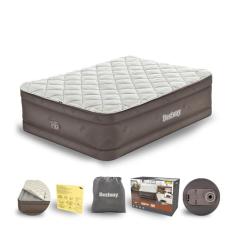 Colchão Inflável Casal Queen Duvet 350kg + Edredom + Bomba Embutida 110V + Bolsa Bestway