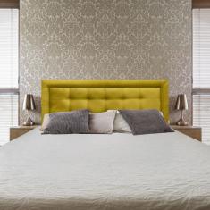 Cabeceira Painel King Veneza Luxo 10 Suede Liso Amarelo 195 X 60 RBL